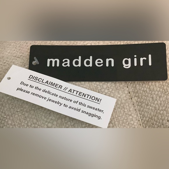 Women's M Madden Girl Party Black Top with Sequin Sleeves - Picture 7 of 7